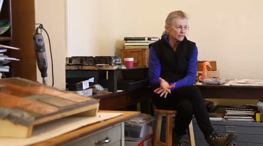 Maggie Rogers in her Sperryville printmaking studio.